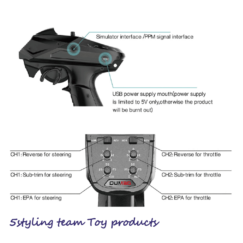 Mic de elefant zburător X6 control pistol 2.4G pistol telecomandă 3456 canale vehicul rezervor model piese RC